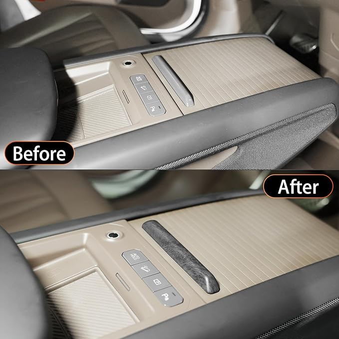 YOUTOOCAR Center Console Sliding Box Handle Cover Compatible with Kia EV9 2024-2026 Accessories (Wood Grain)
