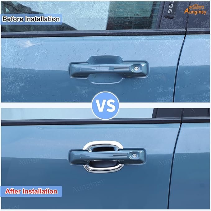 Aunginsy Exterior Door Handle Bowl Trim Cover Compatible with Ford Maverick 2022-2025 Ford Bronco Sport 2021-2025 Outside Door Handle Cup Bowl Cover Scratches Protector Decorative Sticker Accessories