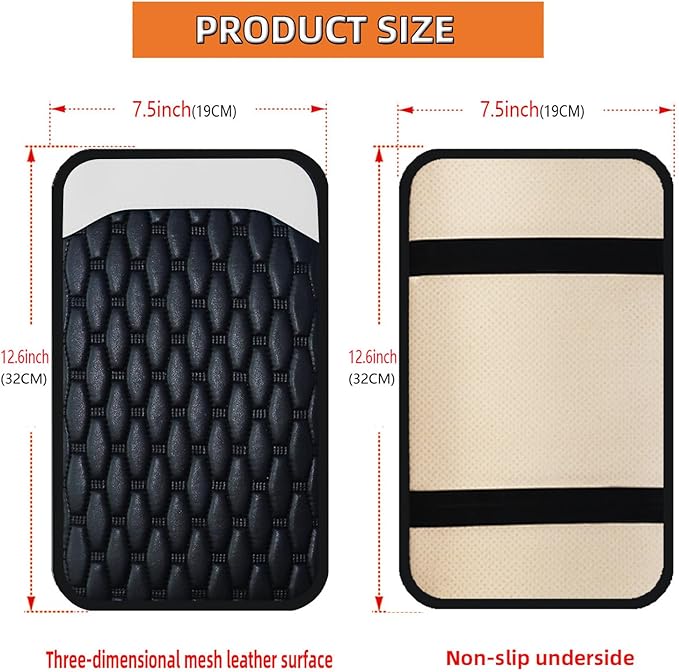 Car Armrest Protector, Car Armrest Lift Pad - Pillow for Center Console Extender with Aum Pad