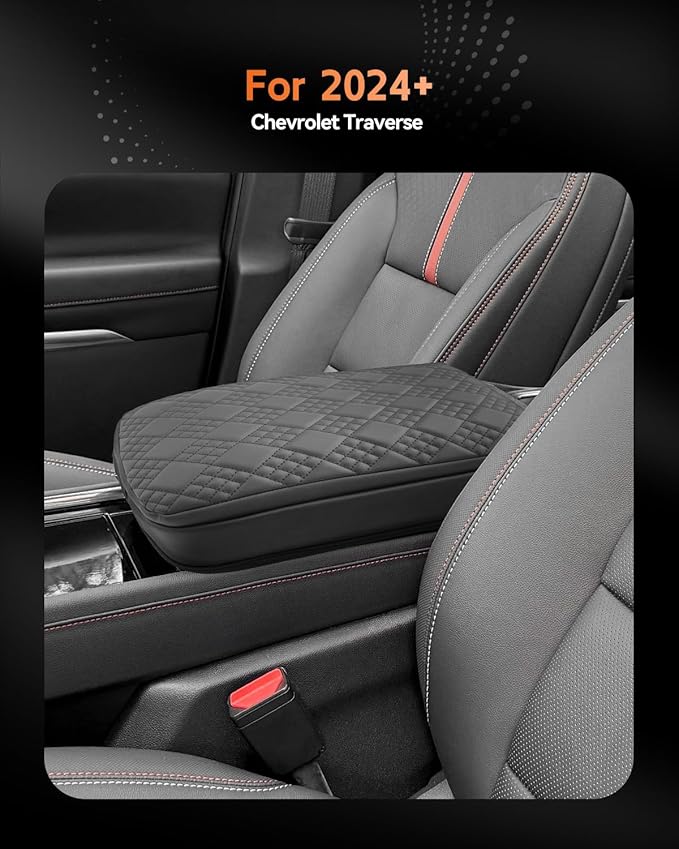 CDEFG for Chevrolet Traverse 2024 2025 2026 Center Console Cover Armrest Box Cover for Chevy Traverse (LT, Z71, High Country, RS) Accessories Console Arm Rest Protector Thickened