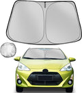 Fonowka Windshield Sun Shade for 2012-2019 Prius C Toyota Foldable Sun Sunshade for Car Front Window Blocks UV Rays and Heat Automotive Interior Protector Custom Fit Accessories