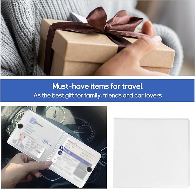 2 PCS Car Registration and Insurance Holder, 10.6''×4.8'' Essential Auto Card Glove Box Organizer with Closure, Vehicle Interior Accessories Perfect for Documents, Cards