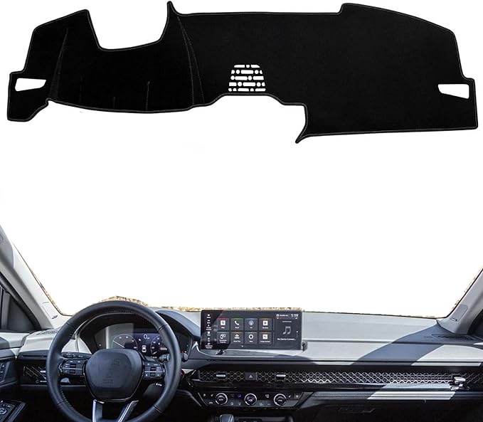 Upgrade Dashboard Mat Fit for 2023 2024 2025 2026 Honda Accord Polyester Dashcover UV Protection Non-Slip Windshield Reflective Instrument Cover Interior Accessory Black (with HUD)