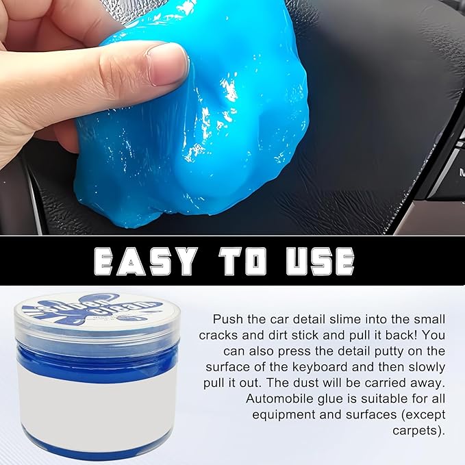 Car Cleaning Gel Clean Putty, Universal Auto Interior Cleaner Slime, Auto Detailing Tools Accessories for Cleaning Vehicle Interiors/Electronic Products/Homes/Offices, Gifts for Men Women (Blue)