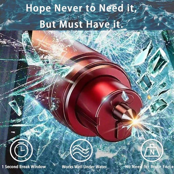 2025 Upgraded Life Hammer Car EscapeTool and Seatbelt Cutter,Beam Lab Life Hammer,Car Hammer Seatbelt Cutter Window Breaker Emergency Escape Tool,Seat Belt Cutter and Glass Breaker for Cars(4PCS)