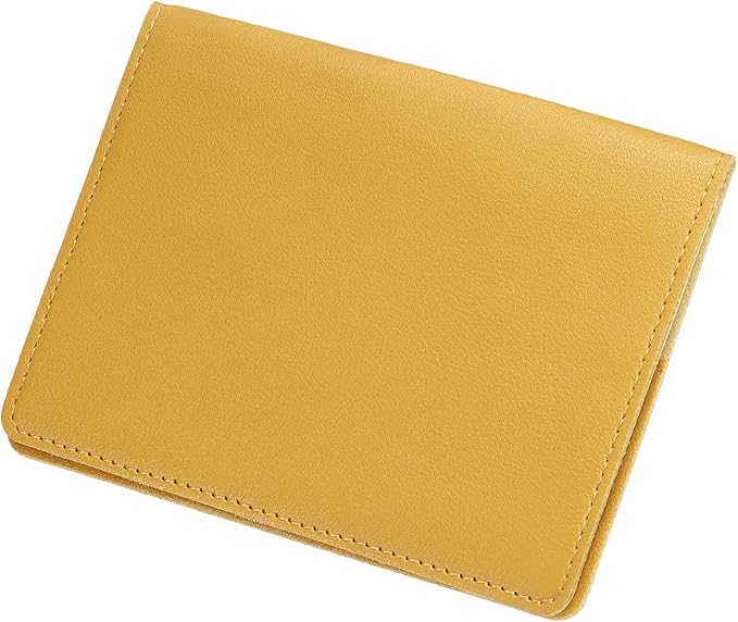 HARFINGTON Car Registration and Insurance Holder 5.51" x 4.13" PU Leather Vehicle Glove Box Organizer Storage Accessories Men Women Car ID Holder for License ID Card Bank Card, Yellow