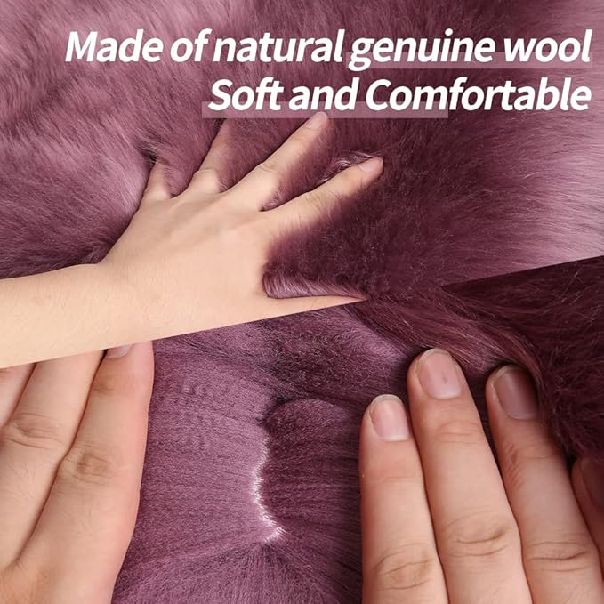 IRIWOOL Sheepskin Armrest Cover Auto Center Armrest Cover Car Soft Console Pad, Fluffy Wool Auto Center Console Cover for Most Car Arm Rest Decoration Protector 9 x 14 Inch (Long Wool, Khaki)