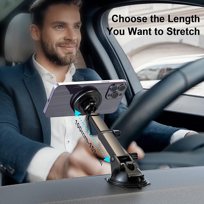 for MagSafe Car Mount Charger, 15W Fast Wireless Charging Magnetic Phone Holder for Car [N55 Strong Magnet] Compatible with iPhone 17 16 15 14 13 12 Series Vent Dashboard Windshield