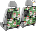 2 Pack Back Seat Car Organizer with Storage Pockets Kick Mats Back Seat Protector Hanging Car Organizer Automotive Seat Back Cover Organizers Bright Green Christmas Santa Claus