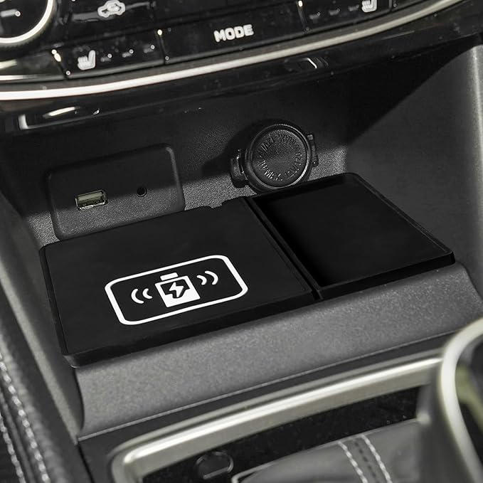 KUNGKIC for Subaru Impreza XV Crosstrek GK GT 2016 2017 2018 2019 2020 2021 2022 Car Wireless Charging Pad Dual Charging Car Phone Charger USB 3.0 Type C Silicone Material Interior Accessories Black