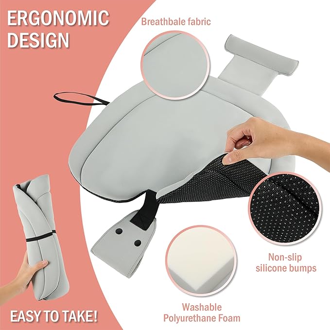 Car Seat Cushion for Pregnancy, Integrated Abdominal Pad, Elastic Breathable Fabric Reduce Rubbing Belly, Enhance Driving and Traveling Comfort (Black)