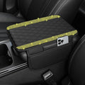 Bling Car Center Console Cover, Leather Car Arm Rest Cover Cushion with 2 Storage Bags, Universal Auto Armrest Protector Storage Box, Bling Accessories Interior for Most Vehicles (Yellow Diamond)