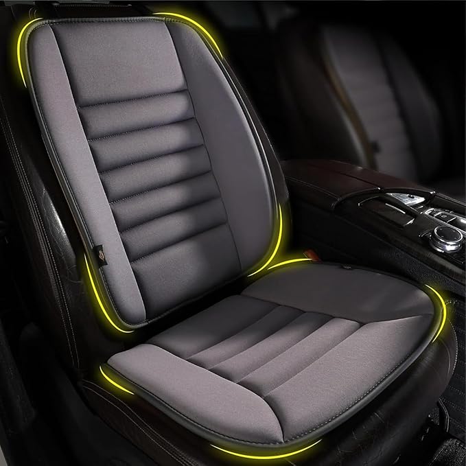 ‌Car Seat Cushion Back Support Pillow for Toyota Fj Cruiser 2007-2014, Ergonomic Pain Relief Cushion, Memory Foam Lumbar Support for Driving, Adjustable & Washable Auto Pad, Dark-Gray