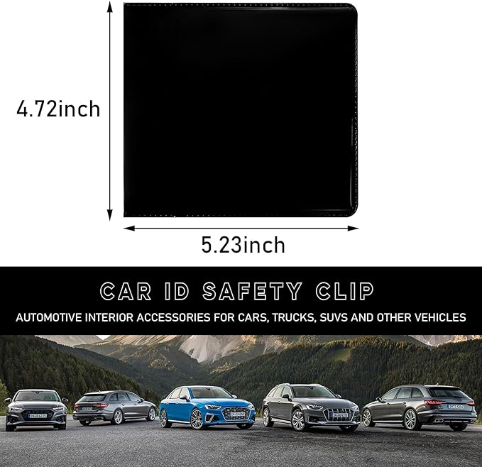 Ziciner Car Registration and Insurance Holder, 5.2"× 4.7" Premium Auto Glove Box Organizer with Closure, Essential Vehicle Document Holder for Card, Driver License (Black)