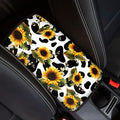 Mintutlipy Universal Car Center Console Covers Cow Sunflower Soft Car Armrest Cushion Wear Resistant Armrest Protector Easy to Install