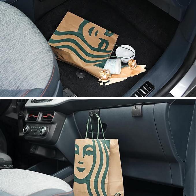 Mabett Glove Box Organizer Hooks for Ford Maverick 2022-2025 Accessories, Snap-in Organizer Storage Hook Clips for Hanging Luggage Bag Umbrella Grocery Bag (Hooks)