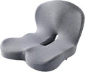Car Seat Cushion for Long Driving, Ergonomic Memory Foam Seat Cushion, Car Seat Cushion for Back Pain and Lumbar Support Non Slip and Easy Clean for Driving Gaming Chair and Travel A Light Grey