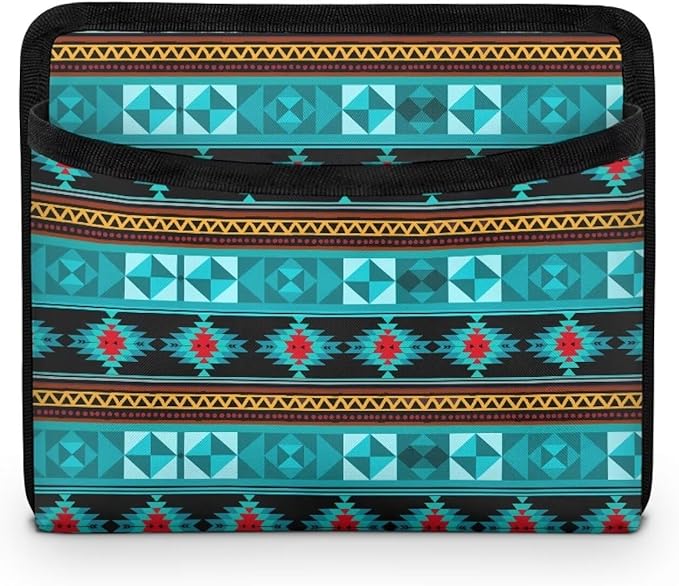 Fashion Aztec Car Seat Side Pocket Organizer Cell Phone Holder Storage Bag Pouch for Wallet Keys Document Auto Console Door Rear Seat Storage Box Automotive Interior Accessories