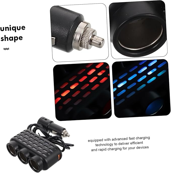 Car Charger Adapter with Multiple USB Ports for Fast Charging Mobile Phones Lighter Outlet Multiport Vehicle Charger Compatible Efficient and Safe Charging