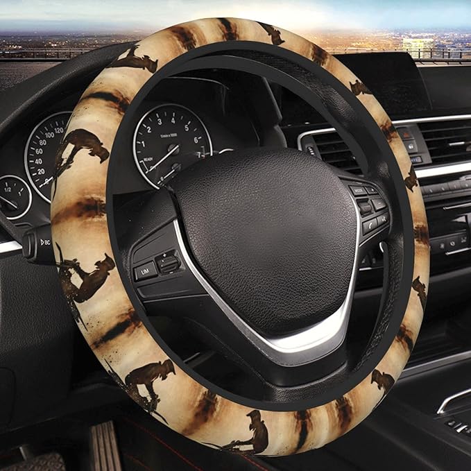 Motorcross Racing Neoprene Steering Wheel Covers Women Men Car Accessories, Universal 15 Inch Fit Auto, Suvs, Truck