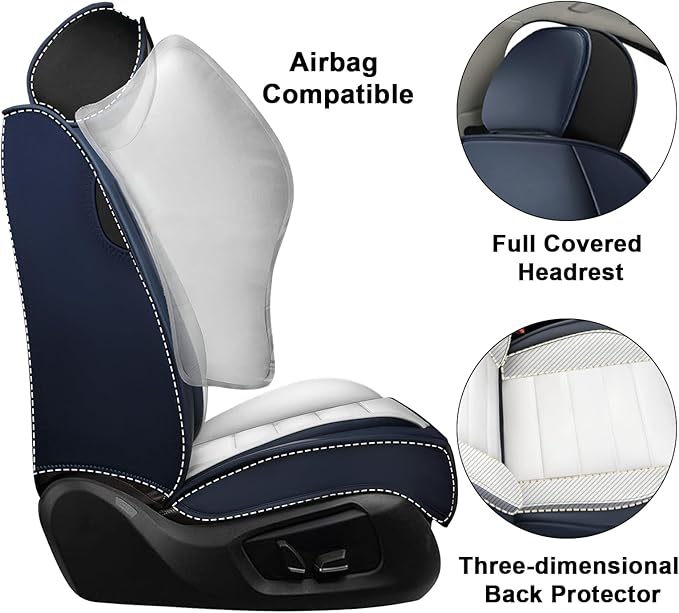 AREKA 5 Seat Covers for Honda Accord 2003-2026 Breathable Car Seat Covers,Anti-Slip Waterproof Car Seat Protectors with Airbag,Automotive Vehicle Cushion with Storage Pockets (Standard,Blue)