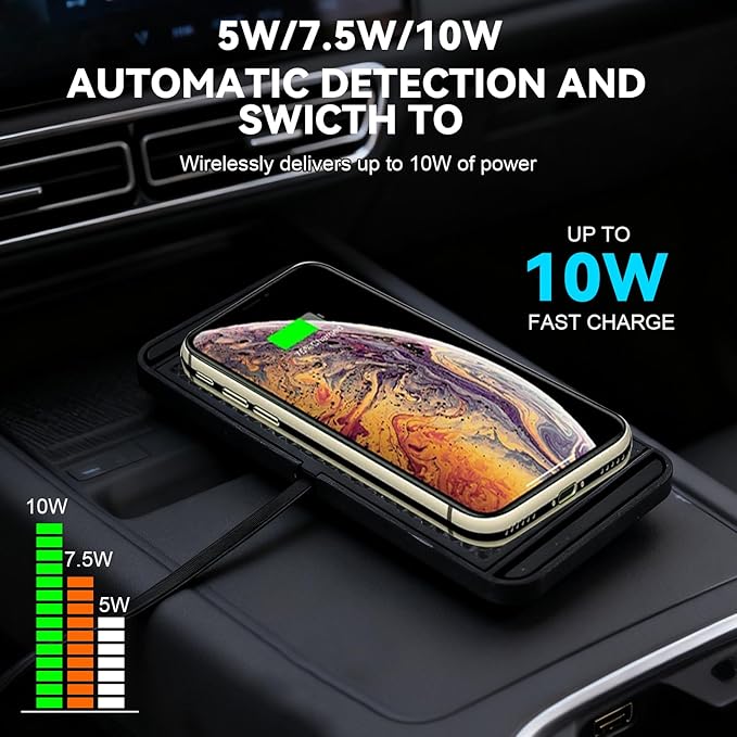 ZPSHYD Wireless Charging Pad for Car Phone Charger Non Slip Fast Charging Pad Compatible with Android iOS Qi Devices (Type-C Port 30cm Cable)