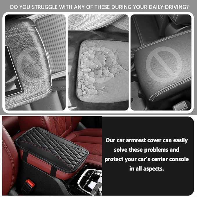 Auto Center Console Pad for Kia Stinger(2017-2023) Accessories Car Armrest Cushion Protects Your armrest and Feels Comfortable on Your Elbows and arms
