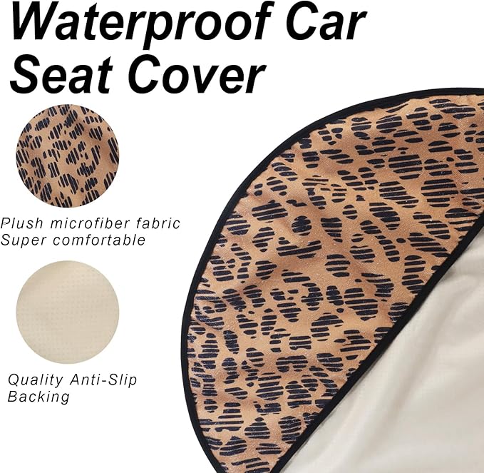 nbnhxnff Sweat Towel Car Seat Cover Protector Front Seats for Gym Workout, Running, Swimming, Beach and Hiking, Waterproof Universal Seat Cover for Car, Trucks, Van & SUV (Leopard, 1pcs Front Seat)