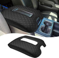 Xaido Center Console Armrest Cover for Chevy Silverado/GMC Sierra 2014-2018 & Tahoe/Suburban/Yukon 2015-2020, Bucket Seat Console Leather Protective Cover, Black