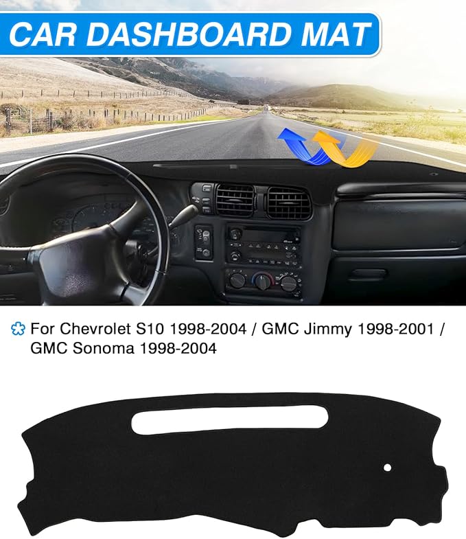 CARTIST Dash Cover Fits for Chevrolet Chevy Blazer 1998-2005/1998-2004 S10 / 1998-2001 GMC Jimmy / 1998-2004 GMC Sonoma Accessories Dashboard Cover Mat Non-Slip Pad Carpet Sunshade