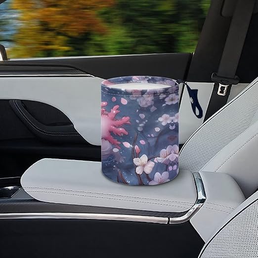 Pink Salamander Car Garbage Can Vehicle Trash Can Rubbish Bag Multipurpose Hanging Headrest Road Trip Must Haves for Kids Car Decor