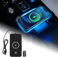 General Wireless Phone Charging Pad with Lighting Silicone Dual Charging Ports Quick Charger Station 15W Adapter for Smartphone Phone (Type-C with Cigarette Lighter Adapter)