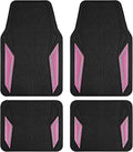 PIC AUTO Rubber Floor Mats, Pink Aluminum Film with Colorful Piping Floor Mats for Cars, Car Mats with Non-Slip Backing, All-Weather Protection, Trim-to-Fit Liner for Cars, SUVs, Trucks, Vehicles