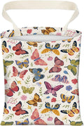 Cute Car Trash Can, Hanging Canvas Car Back Seat Organizer and Storage Bag, Funny Car Trash Bag for Travelling, Outdoor Cute Colorful Butterfly