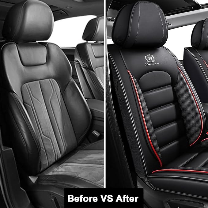 AREKA 2 Seat Covers for Subaru Crosstrek 2016-2026 Breathable Car Seat Covers,Anti-Slip Waterproof Car Seat Protectors with Airbag,Automotive Vehicle Cushion with Storage Pockets,Seat Cover-Redline