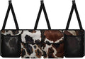 Cow Print Car Trunk Organizer, Large Capacity Auto Backseat Hanging Organizer, Thick Backseat Storage Bag with 2 Pockets, 2 Mesh Pockets, Car Trunk Tidy Storage Bag with Lids