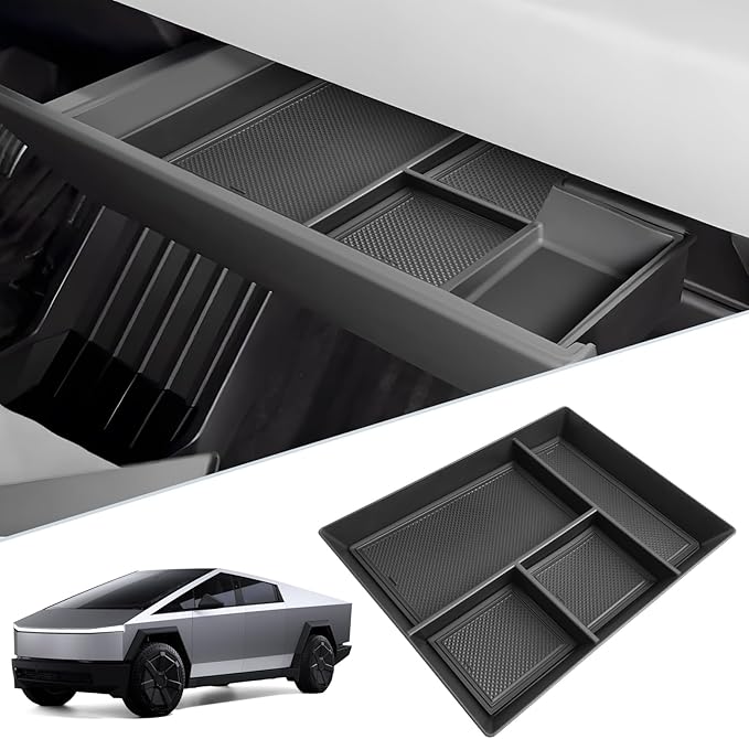 SKTU for 2024 2025 2026 Tesla Cybertruck Center Console Organizer 2024 2025 2026 Cybertruck Co-pilot Gloves Storage Box Cybertruck Accessories 2024 2025 2026 Cybertruck Passenger Side Glove Box