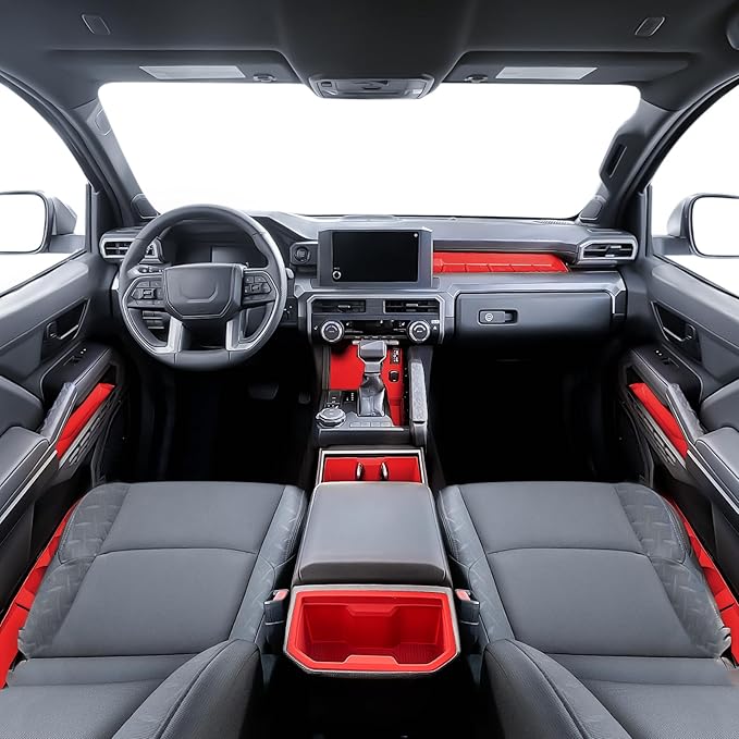 bgucar Interior Silicone Liner Insert Custom Fit for Tacoma 2024-2026, Silicone Organizer Tray for Tacoma Gen 4th Double Cab only - Fully Covered - for Tacoma Accessories