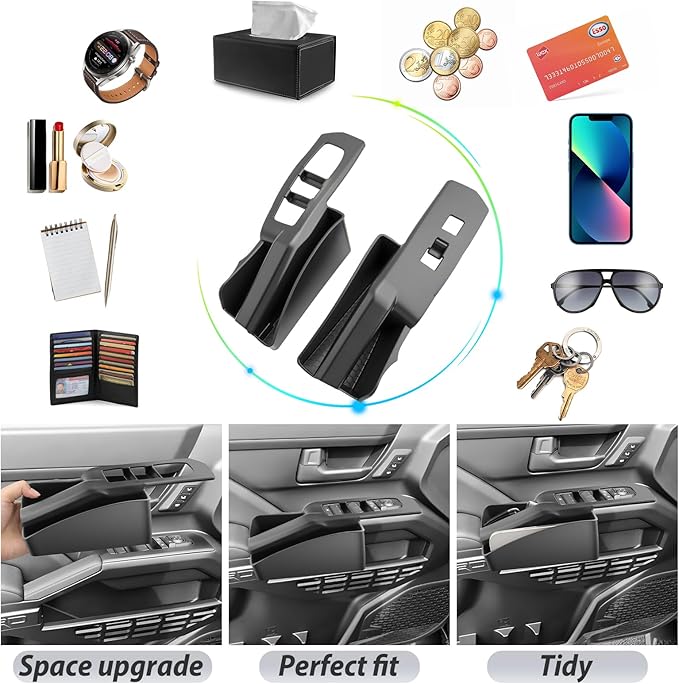SKTU 2PCS 2025 2026 Toyota 4Runner Door Side Storage Box for 2025 2026 4Runner/2024 2025 2026 Toyota Tacoma Door Handle Organizer 2025 2026 4Runner Accessories Insert Glove Pallet-Durable