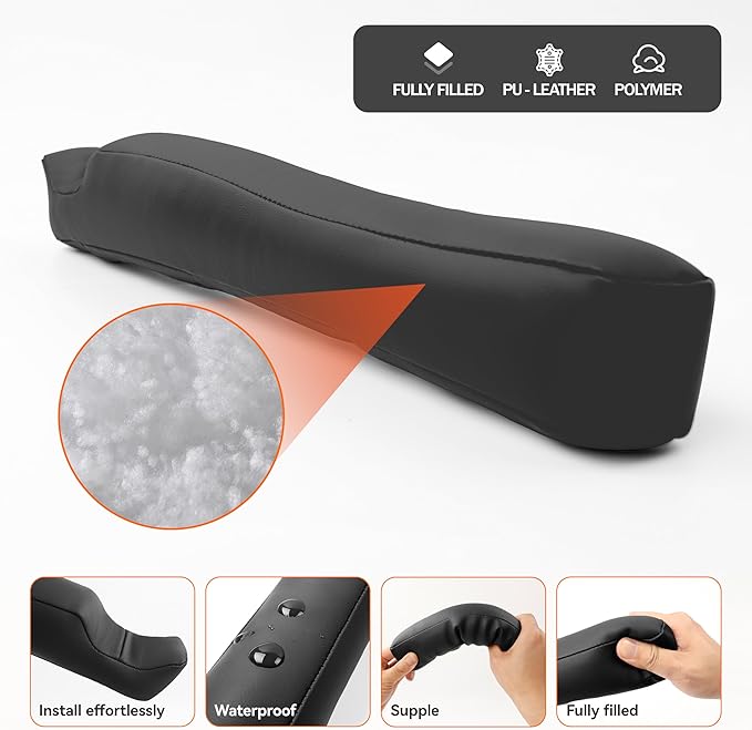 POKSRI Car seat Gap Filler, 2 Pack Leather Gap Organizers Stop Things from Dropping into The Gap Between seat and Console, Adjustable Width 1.4-2.4 inches Fit Most car/Truck/SUV, Accessories(Grey)