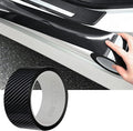 MYFAMIREA Car Door Edge Guards Carbon Fiber, 5D Gloss Black Vinyl Automotive Entry Sill Protector Wrap Film, Universal Self-Adhesive Auto Door Trim Strips Anti-Collision (33Ft x 2In)