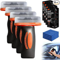4 Packs Handheld Glass Oil-Film Remover, Car Glass Cleaner Oils Film Cleaning Brush, Q4 Glass Guard Windshield Cleaner & Oil Films Remover Emulsion Coating for Cars Window, Crystal Clear View