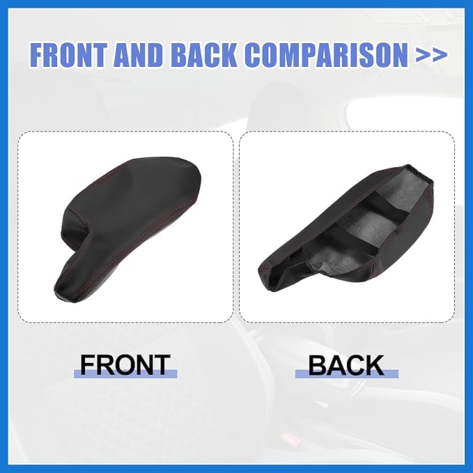 Car Center Console Armrest Cover for Mazda 3 2014-2016 Faux Leather Interior Arm Rest Cover Elbow Cushion Pad Black Red Stitches Auto Accessories