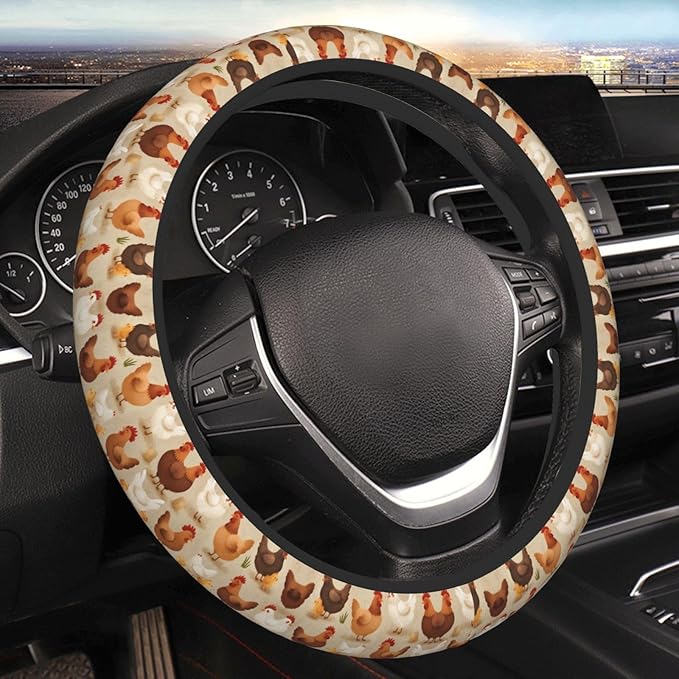 Neoprene Steering Wheel Cover Chicken Car Steering Wheel Cover Universal Fit for Most Cars
