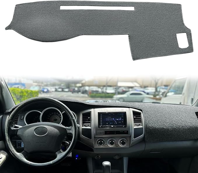 Dash Cover Mat Custom Fit for Toyota Tacoma 2005-2015, Dashboard Cover Pad Carpet Protector (Dark Gray) F97