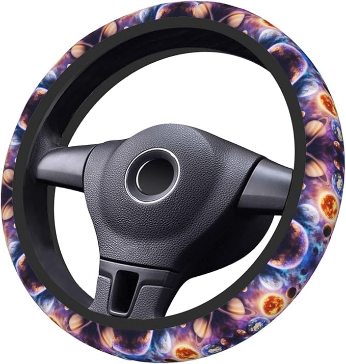 Universe Space Neoprene Steering Wheel Covers Women Men Car Accessories, Universal 15 Inch Fit Auto, Suvs, Truck