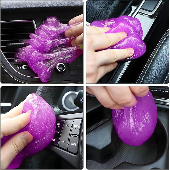 Cleaning Gel for Car, Universal Vehicle Interior Detailing Cleaning Putty Gel, Detail Cleaner Tools for Keyboard Vent PC Laptop Camera, Automotive Duster Remover Cleaner Accessories (Purple)