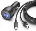Starlink Mini Car Adapter 10FT, 12V to 20V DC Step Up Converter with 100W, Starlink Mini 12V Charger Car Cigarette Lighter Smart Boost 20V100W with Voltmeter Supports 23M USB C to DC Power Cable