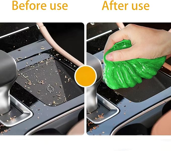 Car Cleaning Gel,2 Pack Green Car Cleaning Putty,Reusable Car Interior Air Vent Dust Cleaner Slime Putty for Printers, Camera, Calculator, Keyboard