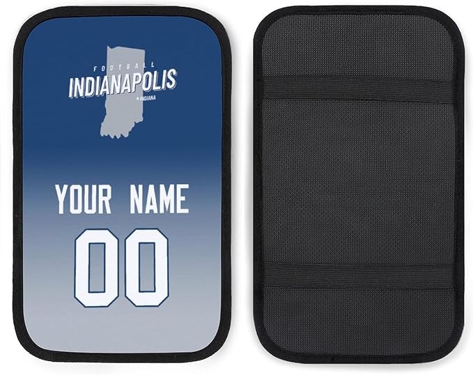 Custom Football Car Armrest Covers Universal Auto Center Console Pad Car handrail Box Cushion Personalized Add Name & Number Fans Gift Fit Suit for SUV Truck Sedan Van